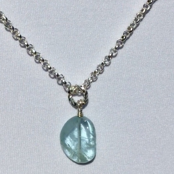 Stylish Healing Aquamarine Pendant Necklace! - Picture 4 of 4